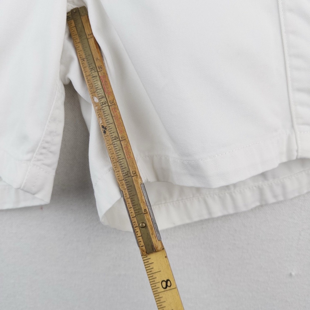 90's Vtg Polo Ralph Lauren Mens 2XL White Cotton Chino Drawstring Zip Shorts - Picture 6 of 7